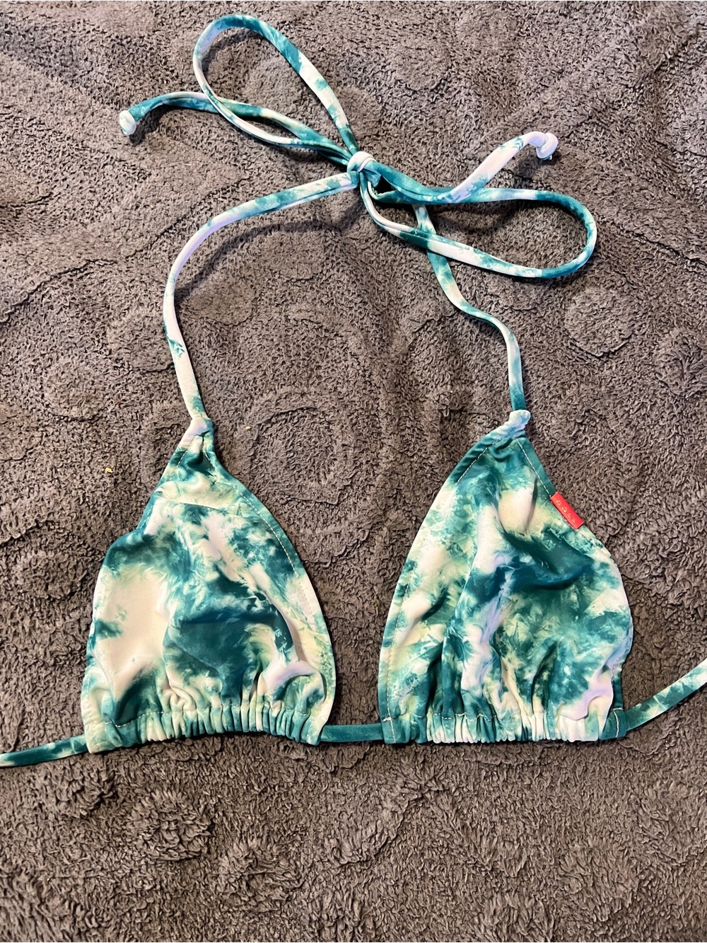 Teal Tie-Dye Triangle Bikini Top Doll Swimwear